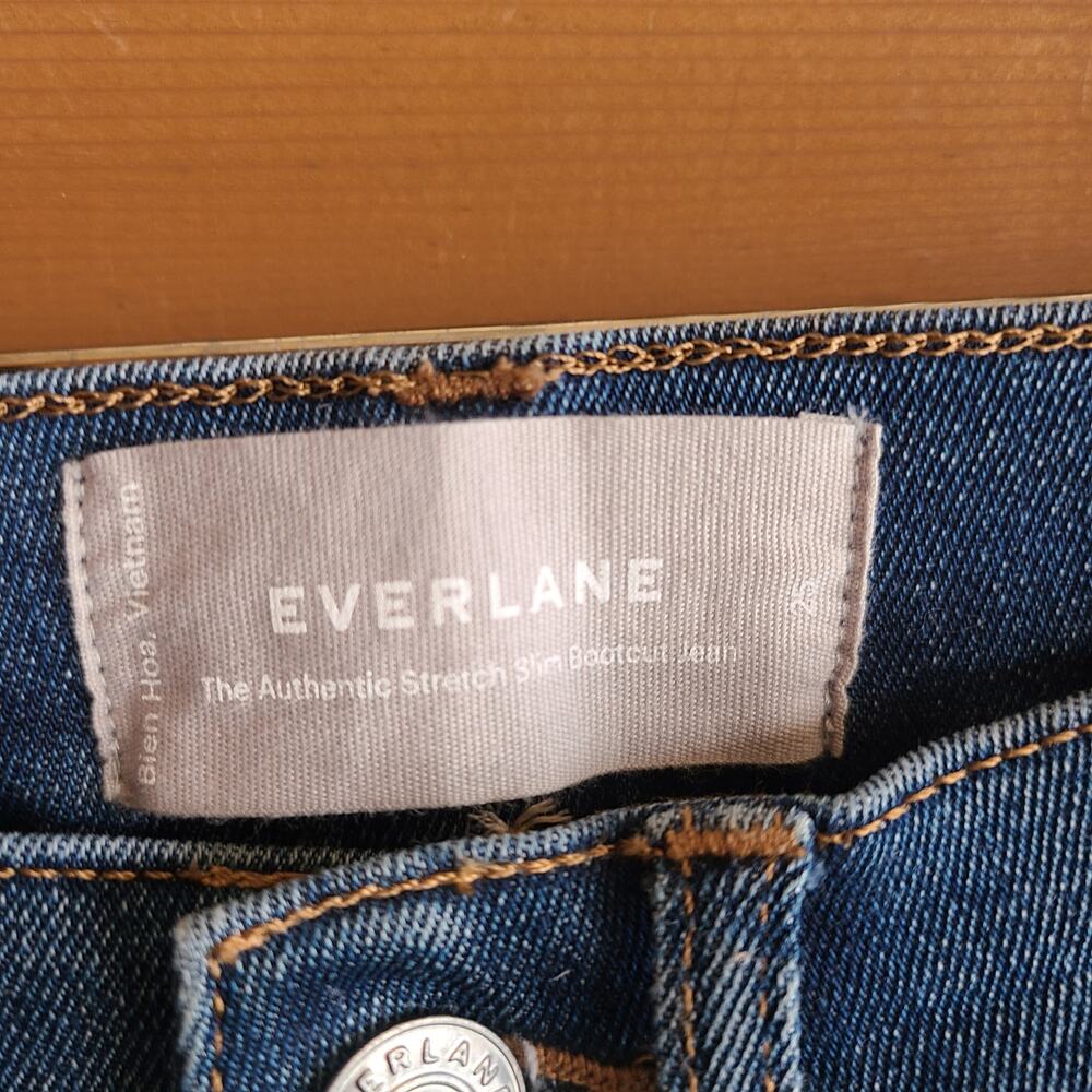 Everlane Authentic Stretch Slim Bootcut Jean 25 Boho Western Pant High Rise Crop - Picture 3 of 5